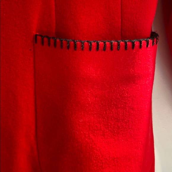 Red Cashmere & Wool Luxury Designer Coat!!! - Picture 4 of 9